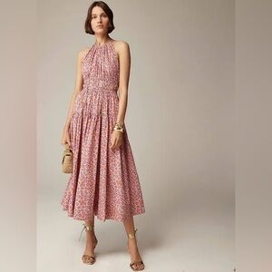 J. Crew Tie-waist halter dress in Liberty® Ellie fabric